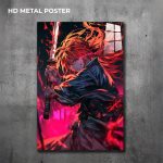 Kenshin custom metal print with vibrant Rurouni Kenshin anime artwork