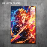 Kyojuro Rengoku custom metal print featuring vibrant Demon Slayer artwork