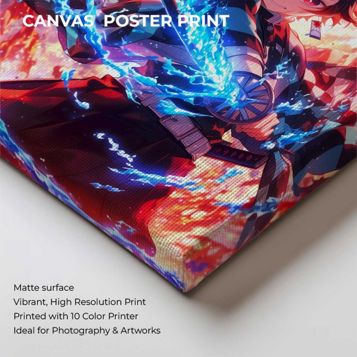 Tanjiro Kamado custom canvas print featuring vibrant Demon Slayer anime artwork