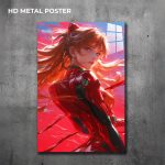 Asuka Langley custom metal print with vibrant anime artwork