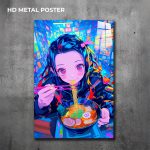 Nezuko custom metal print with vibrant anime artwork