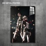 Eren & Mikasa custom metal print with vibrant anime artwork