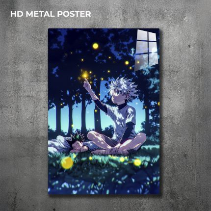 Killua zoldyck custom metal print with vibrant anime artwork
