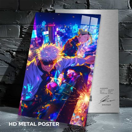 Gojo & Geto custom metal print with vibrant anime artwork