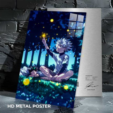 Killua zoldyck custom metal print with vibrant anime artwork